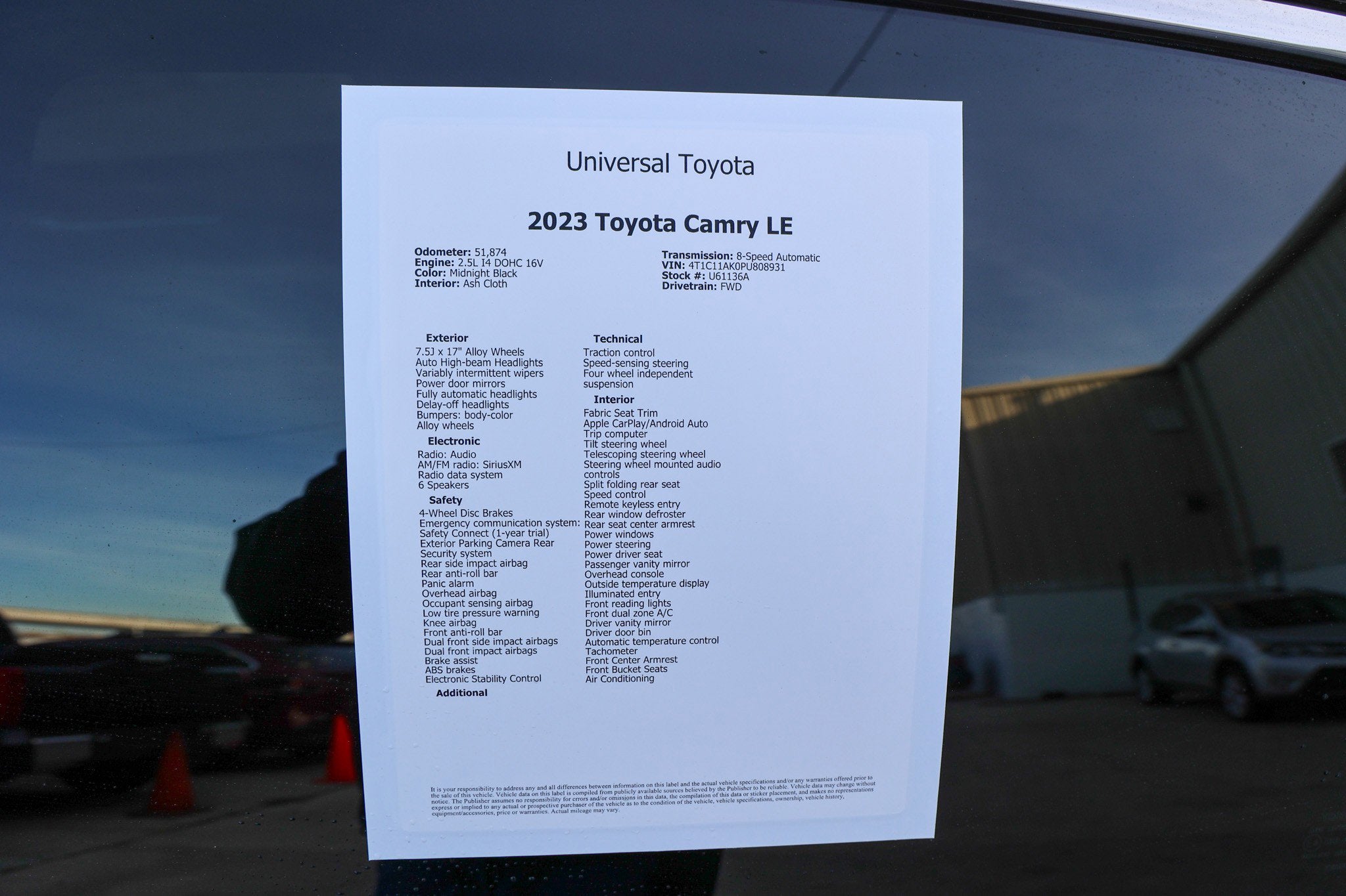 2023 Toyota CAMRY LE