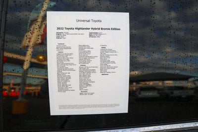 2022 Toyota HIGHLANDER HYBRD Hybrid Bronze Edition