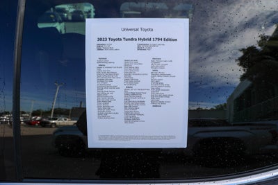 2023 Toyota TUNDRA HV 4X4 1794 Edition Hybrid