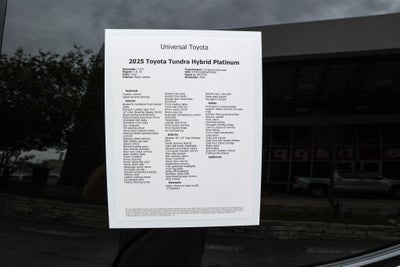 2025 Toyota TUNDRA HV 4X4 Platinum Hybrid