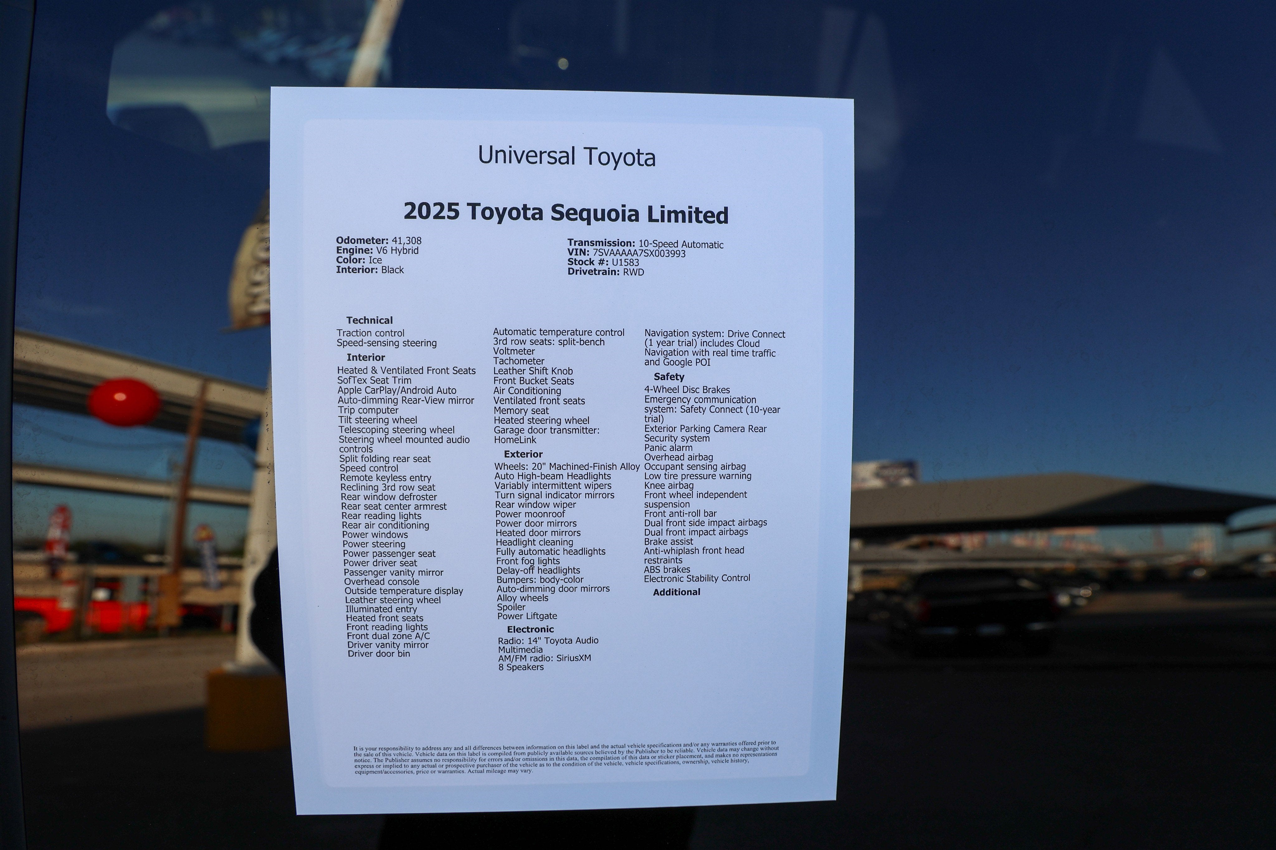 2025 Toyota SEQUOIA 2WD Limited