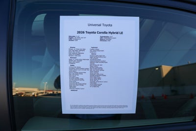 2026 Toyota Corolla Hybrid LE
