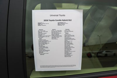 2026 Toyota Corolla Hybrid Hybrid XLE
