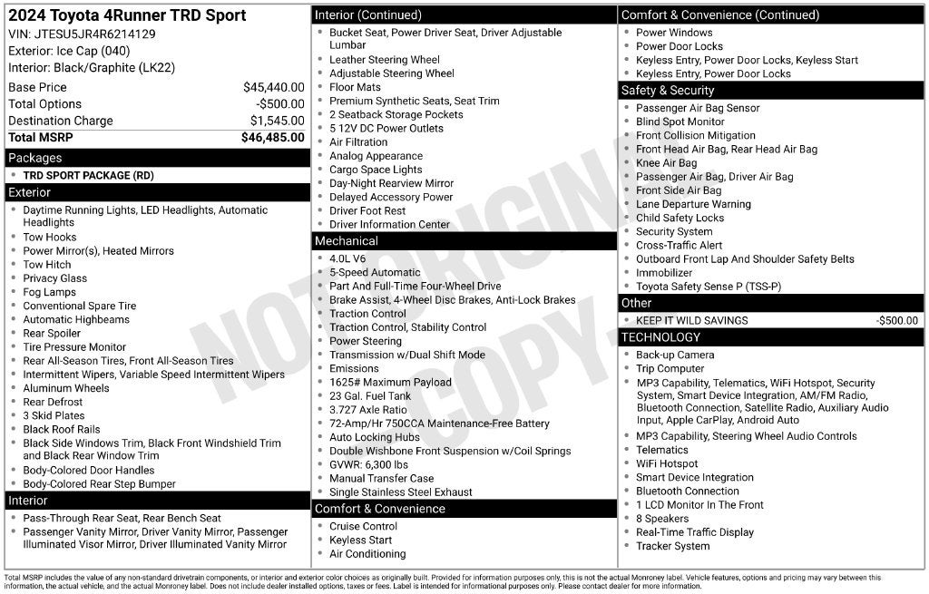 2024 Toyota 4Runner TRD Sport