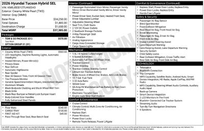 2026 Hyundai Tucson Hybrid SEL