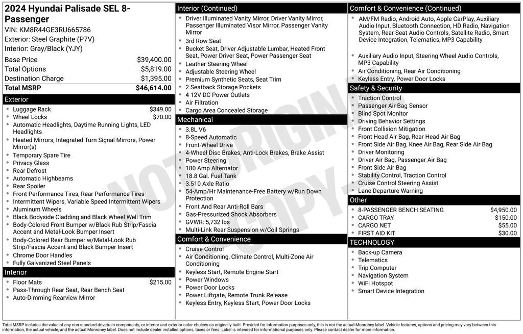 2024 Hyundai Palisade SEL 8 Passenger