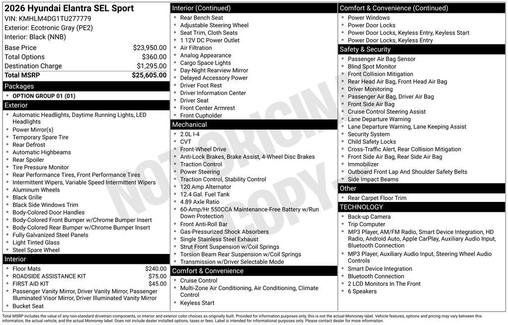 2026 Hyundai Elantra SEL Sport Plus