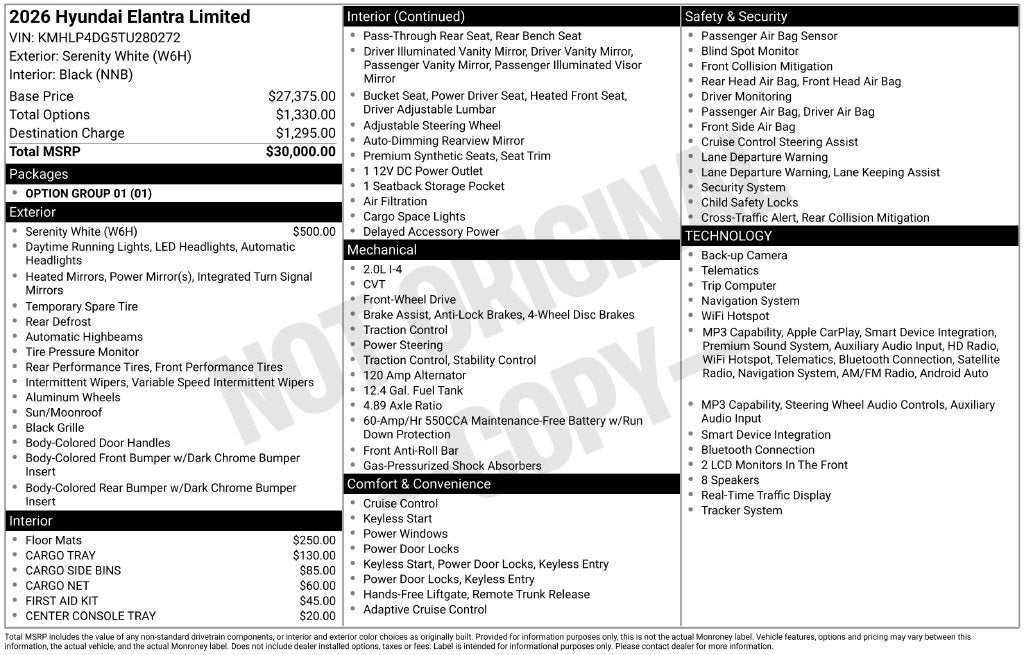 2026 Hyundai Elantra Limited