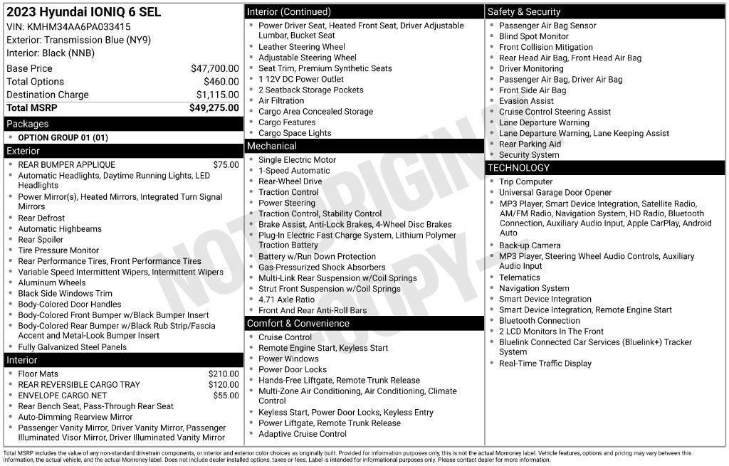 2023 Hyundai IONIQ 6 SEL