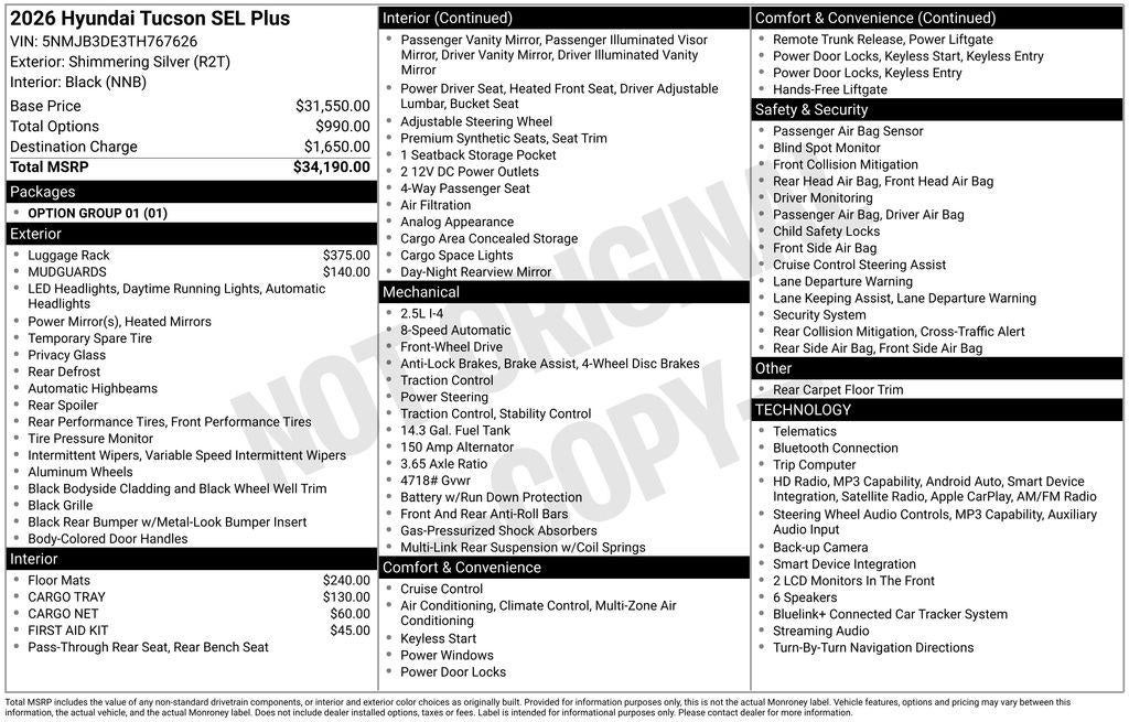 2026 Hyundai Tucson SEL Plus