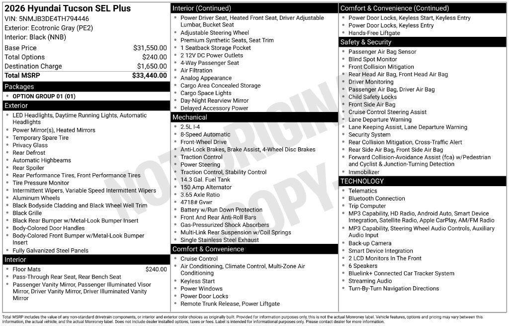 2026 Hyundai Tucson SEL Plus