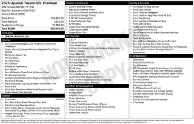 2026 Hyundai Tucson SEL Premium