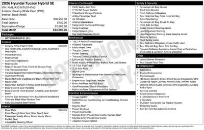 2026 Hyundai Tucson Hybrid SE