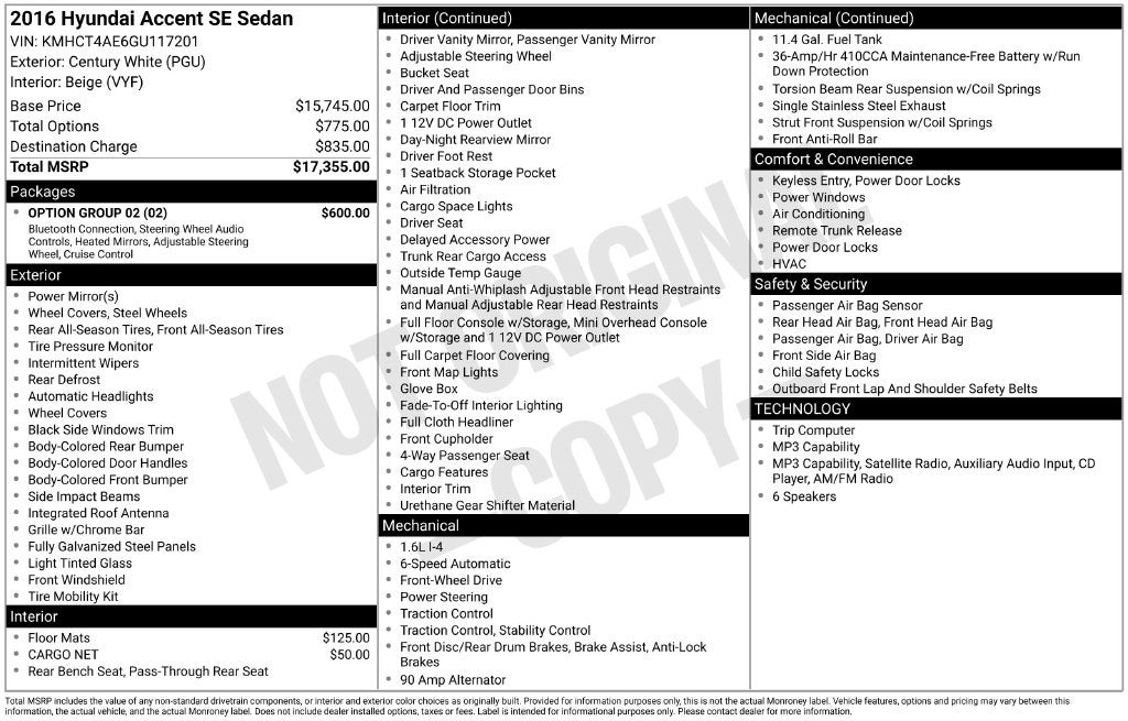 2016 Hyundai Accent SE