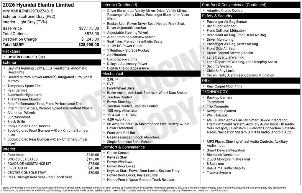 2026 Hyundai Elantra Limited
