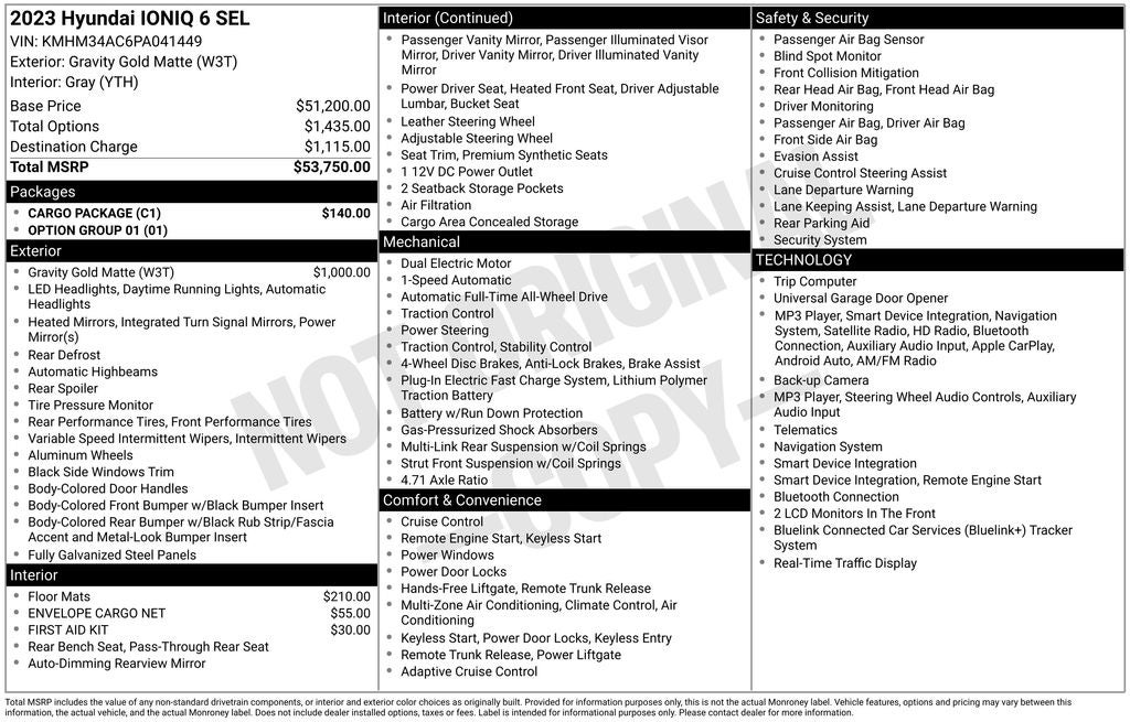 2023 Hyundai IONIQ 6 SEL